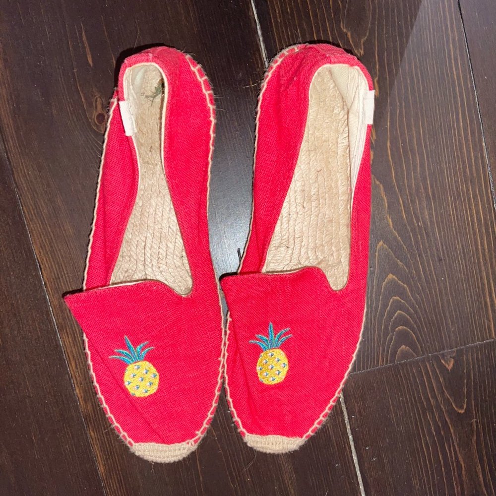 Soludos Coral Pineapple Espadrilles Size 10